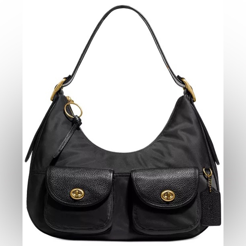 Coach Black Nylon Hobo Bag